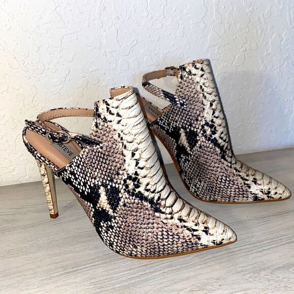 Steve Madden Daily Snakeskin Print Slingback Boots - Picture 2 of 11